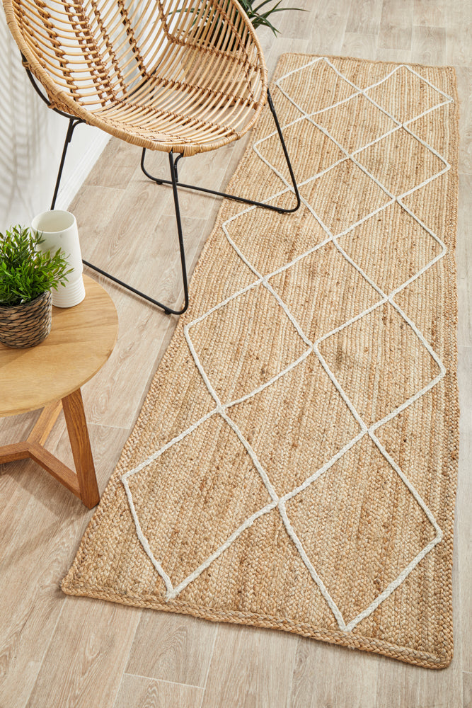 Noosa 222 Natural Jute Runner Rug - Stylish & Eco - Friendly