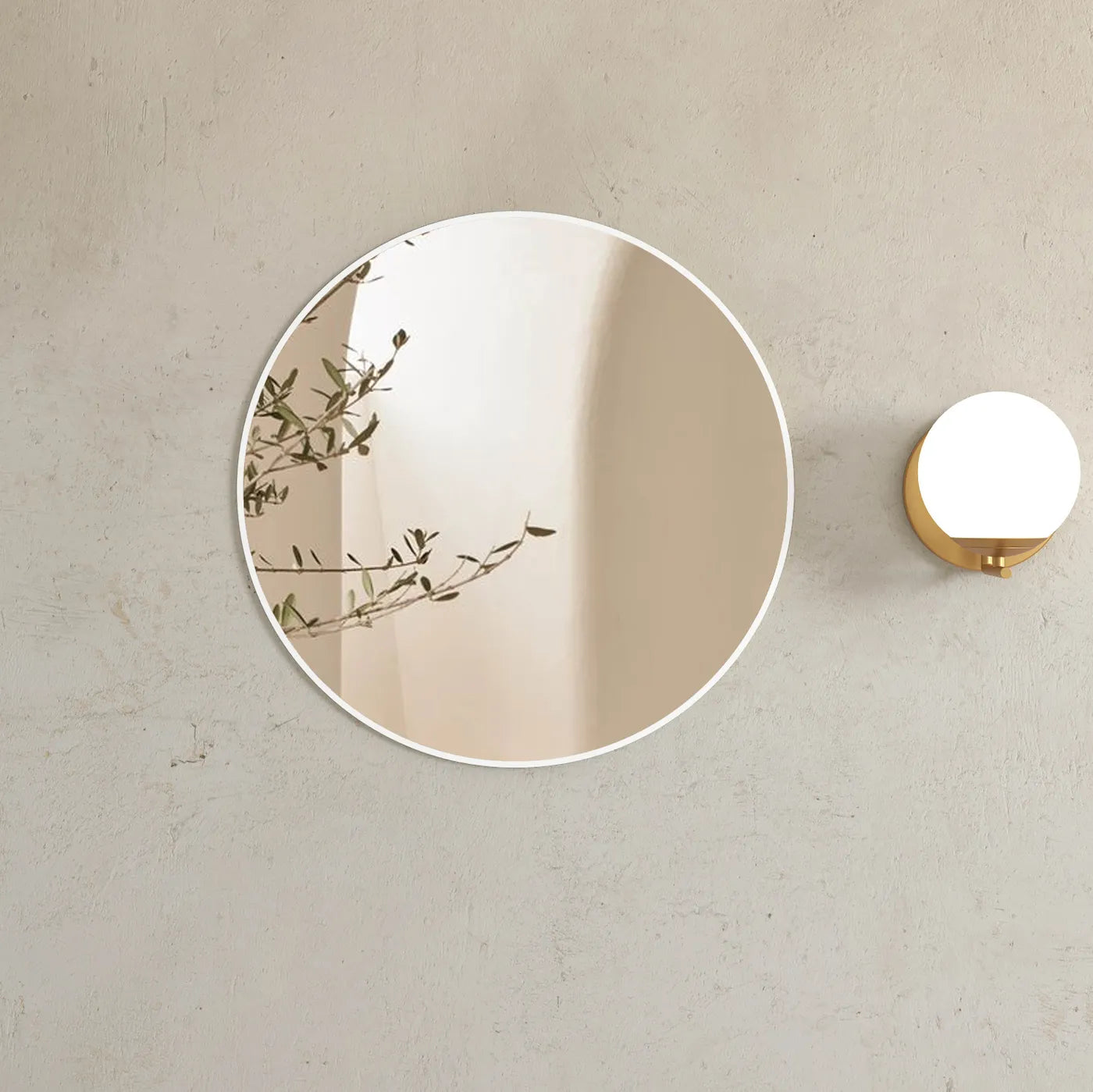 Exclusive Matte White 700mm Round Framed Mirror - London Style