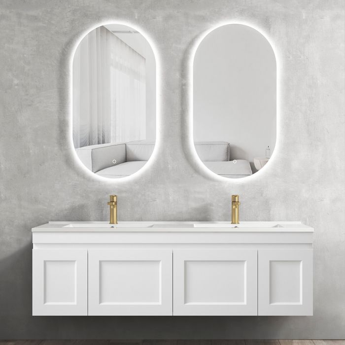 Hot Deal! HAMPTON Mark II 1500mm Wall - Hung Bathroom Vanity in Matte White