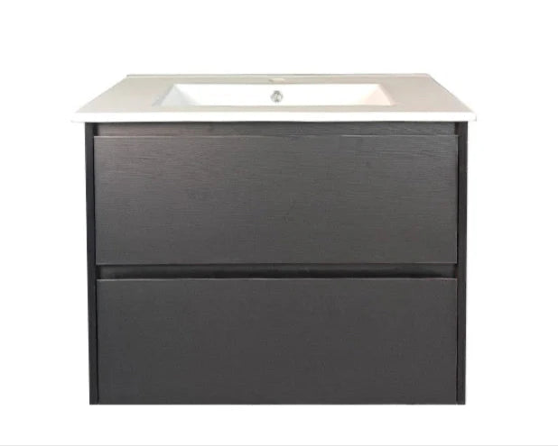 HERA Black Oak Wall-Hung MDF Vanity Cabinet - All Sizes Available