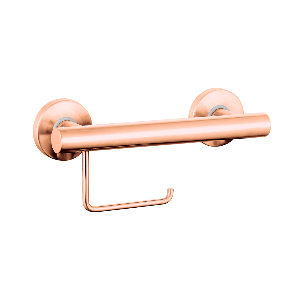 300mm Grab Rail with Toilet Roll Holder - Optional Colour, Ideal for Assisted Living