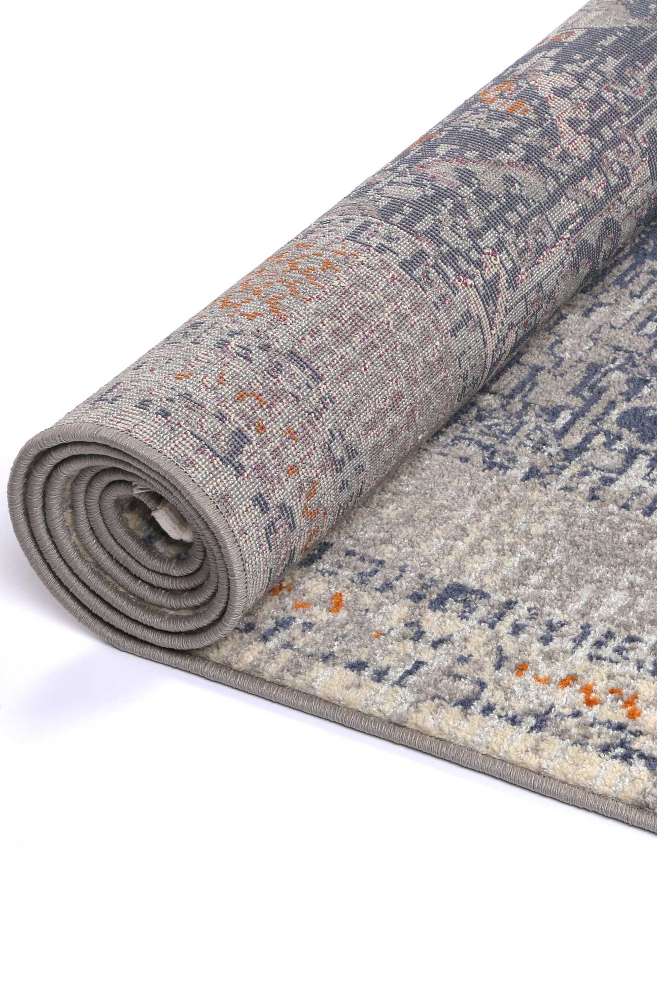 Peru Santiago Blue & Cream Rug: Contemporary & Long - lasting