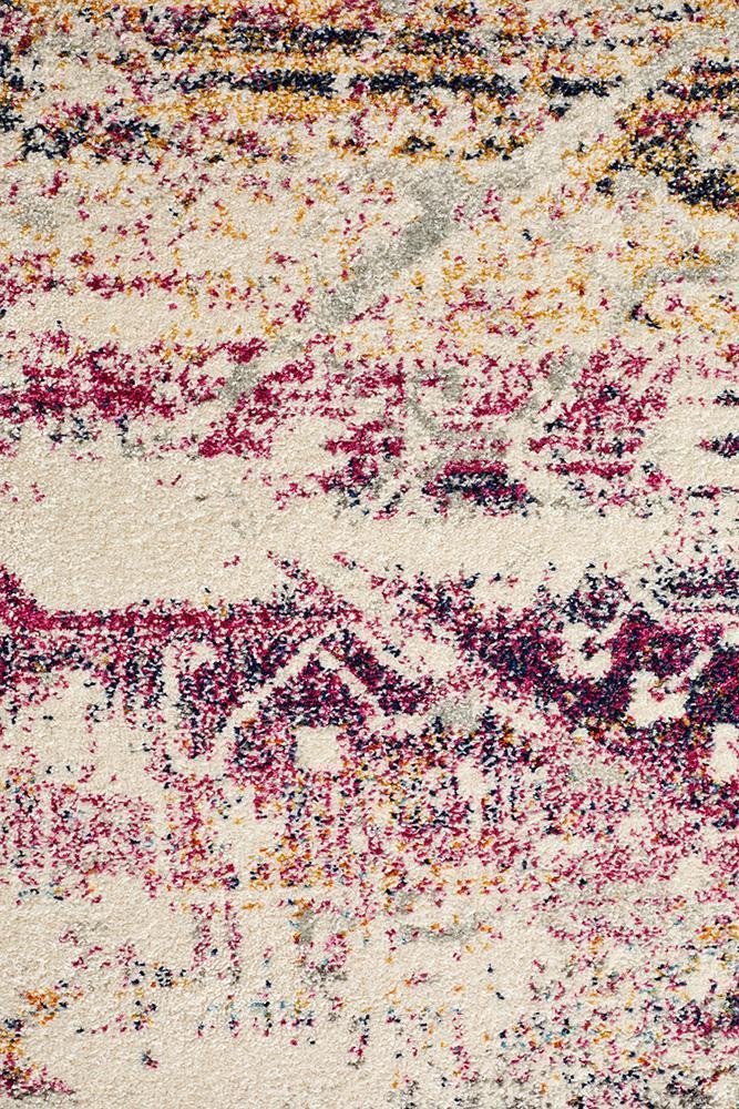 Exquisite Fuschia Round Rug from Museum Lili Collection
