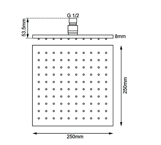 Special Offer! 250mm AQU Brushed Gold Solid Brass Square Shower Head