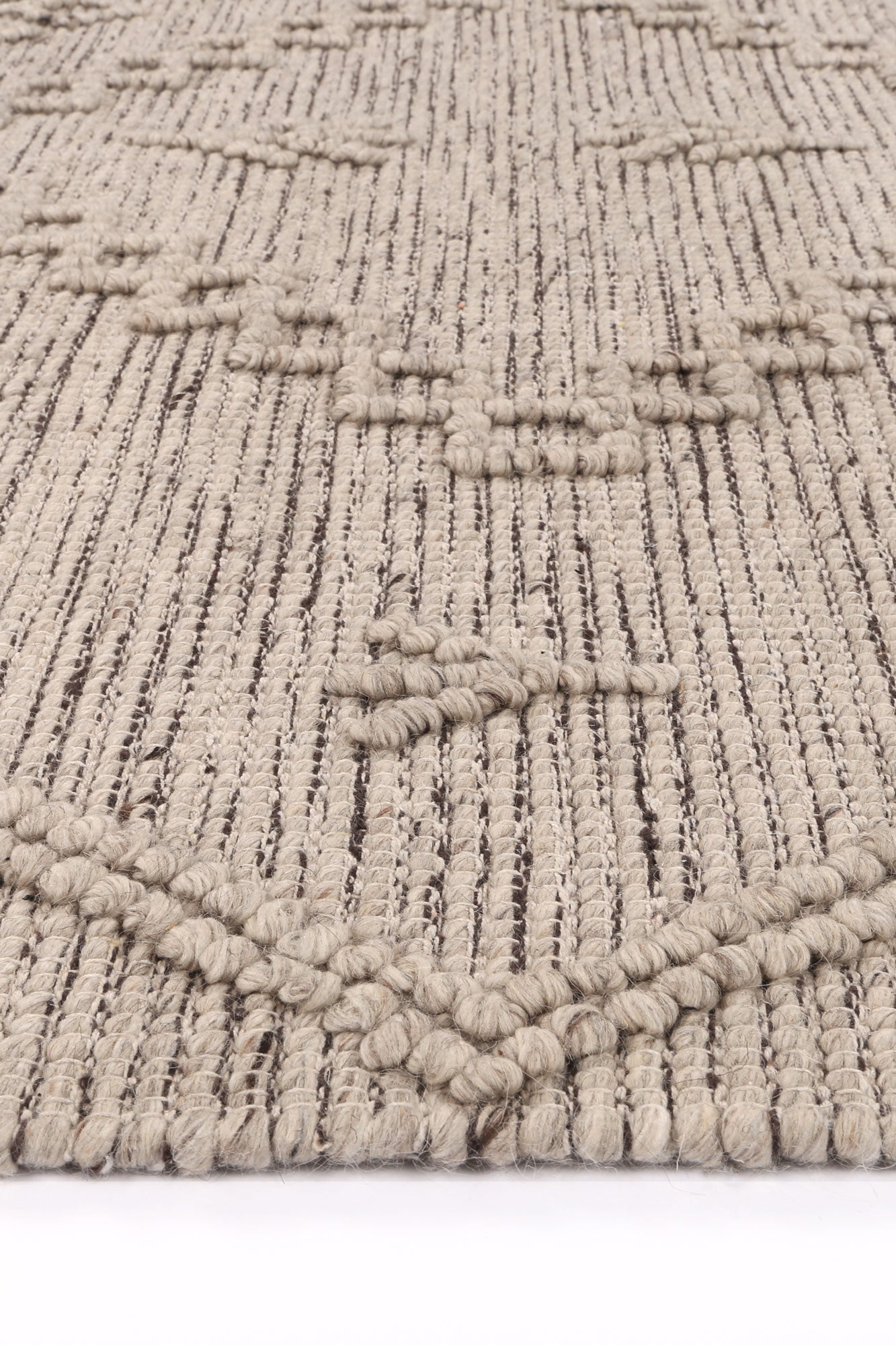 Hot Deal! Anjuna Ash-colored Wool Blend Aztec Rug without Tassel for Your Home