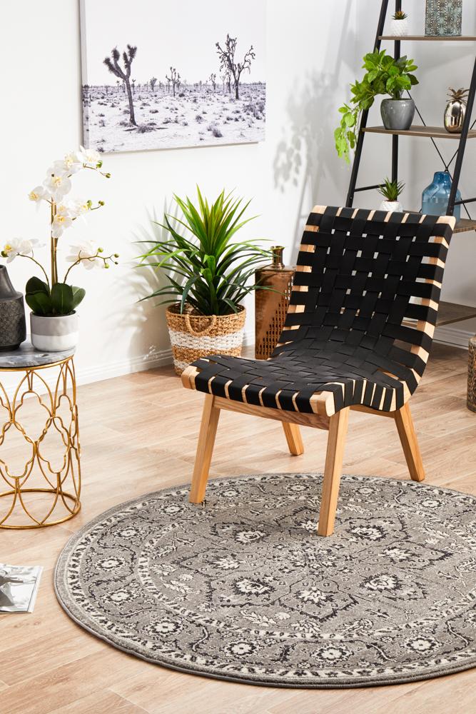 Hot Deal! Evoke Stone Grey Transitional Round Rug