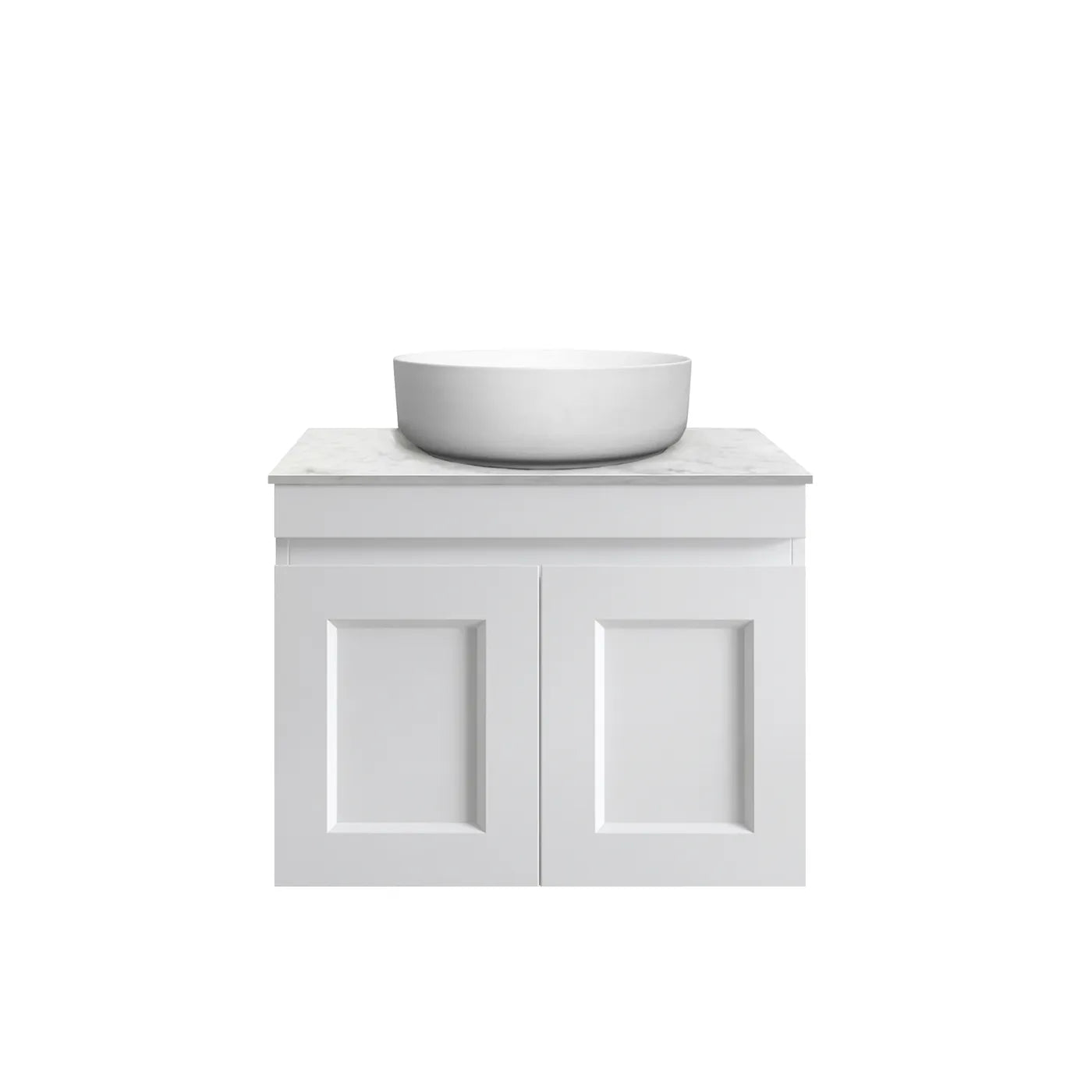 600mm Matte White HAMPTON Mark II Wall-Hung Bathroom Vanity with Ample Storage