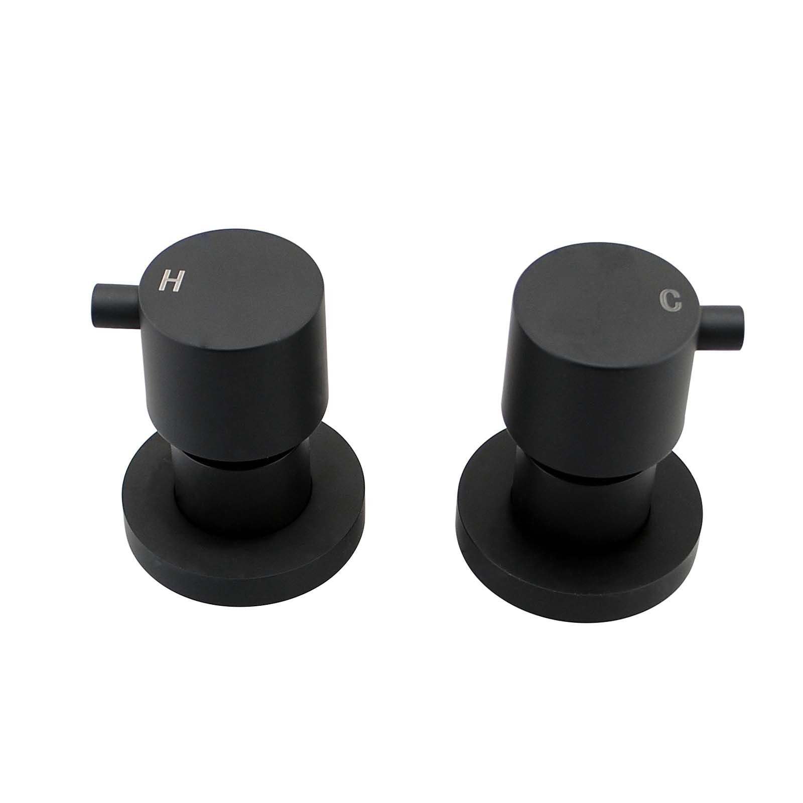 Hot Deal! Lucid Round Black Shower Wall Taps