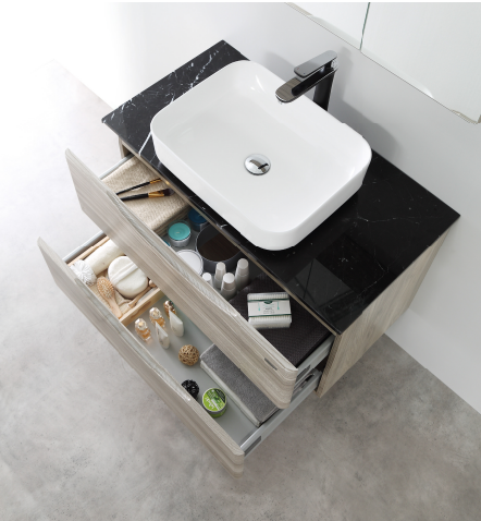 600mm LUNA Wall - Hung Vanity with Stunning Wood Grain Design
