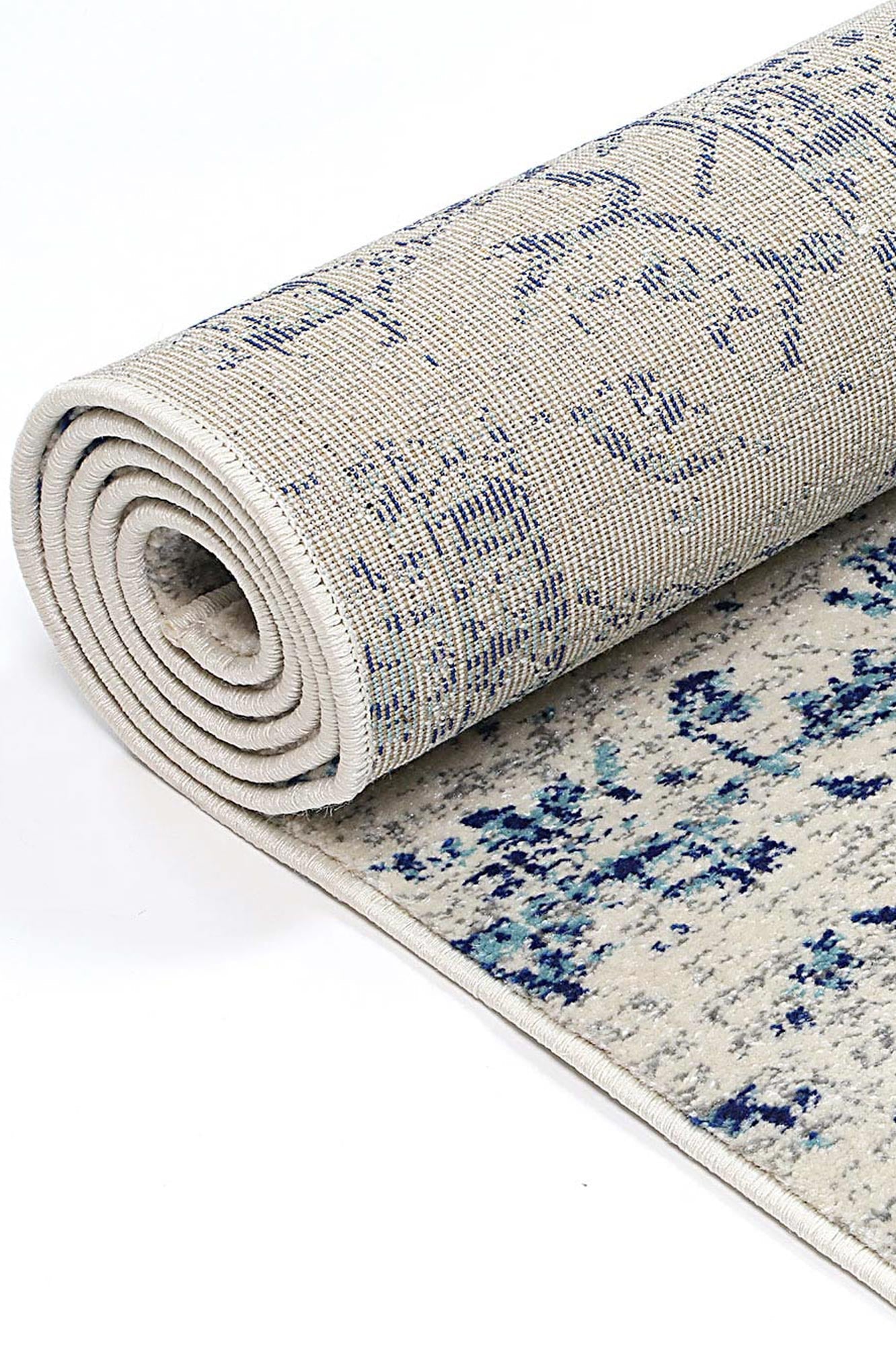 Special Offer! Exquisite Ivory and Navy Audrey-Style Area Rug for Your Home