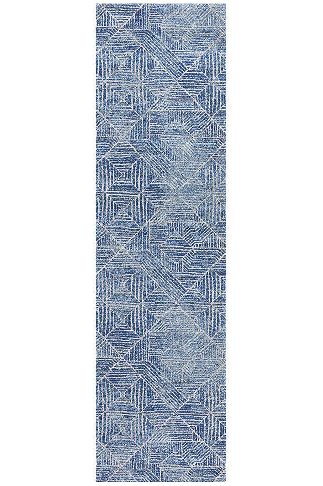 Hot Deal! Oasis Kenza Navy Contemporary Runner Rug