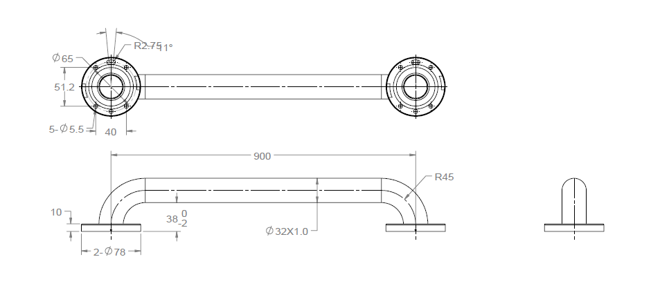 Superb 900mm POS Care-GR Grab Rail