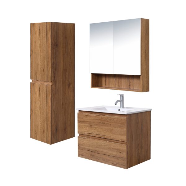 Elegant Luna 750mm Wall - Hung Plywood Bathroom Vanity with Storage
