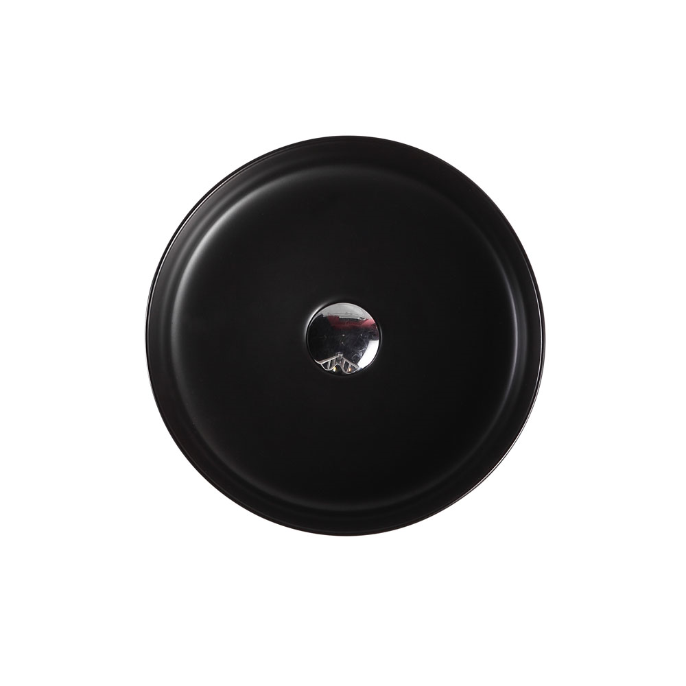 Hot Sale! Round POSEIDON Matte Black Ceramic Above Counter Basin (346x346x114)
