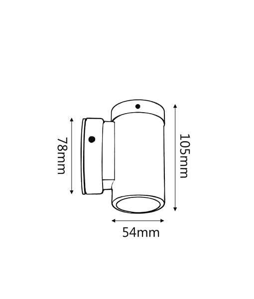 GU10 Aged Copper Exterior Wall - Mounted Pillar Spot Lights with IP54 Rating