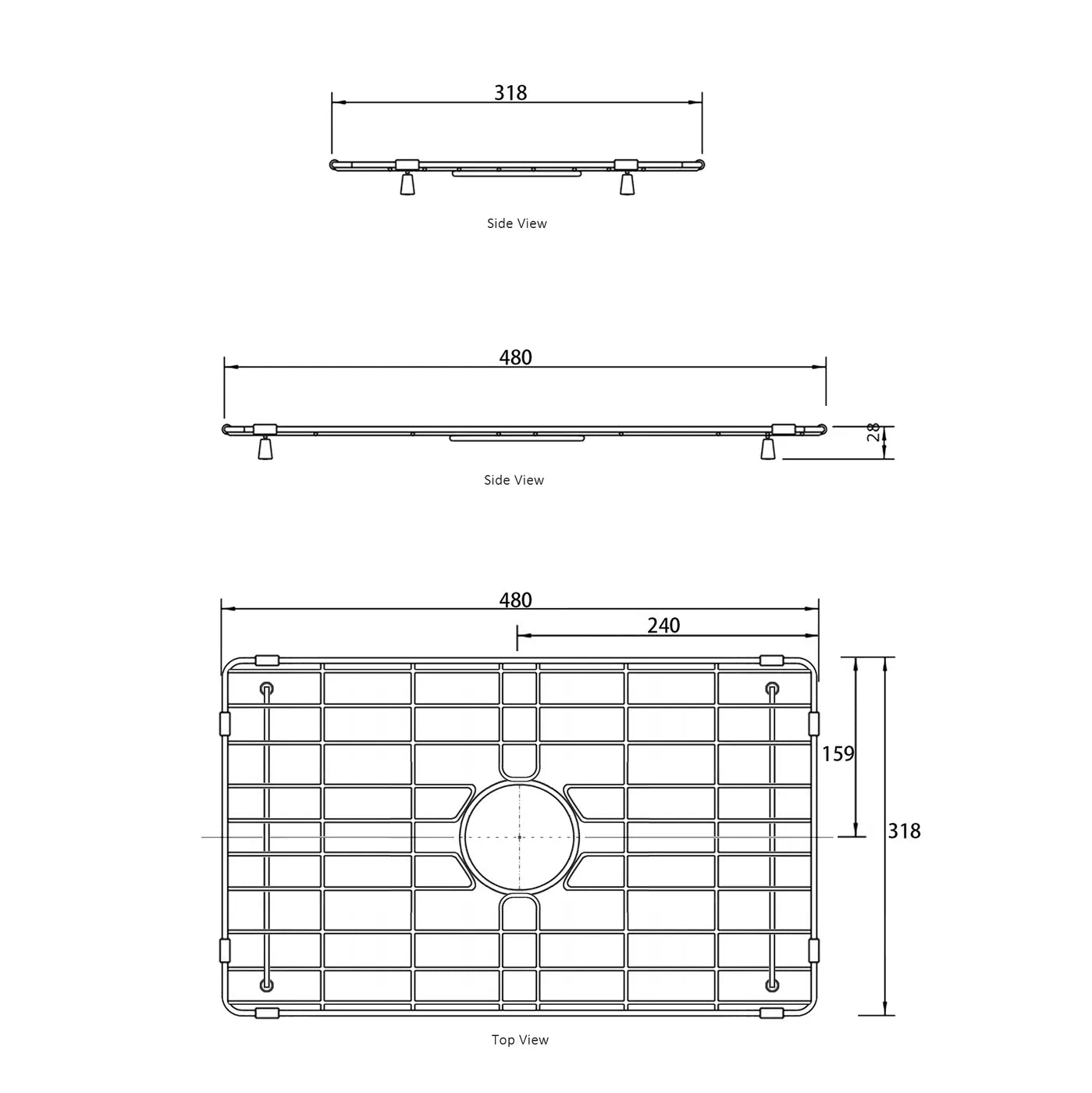 High - quality Stainless Steel Protective Grid for 605x455x256 Hampshire Butler Sink