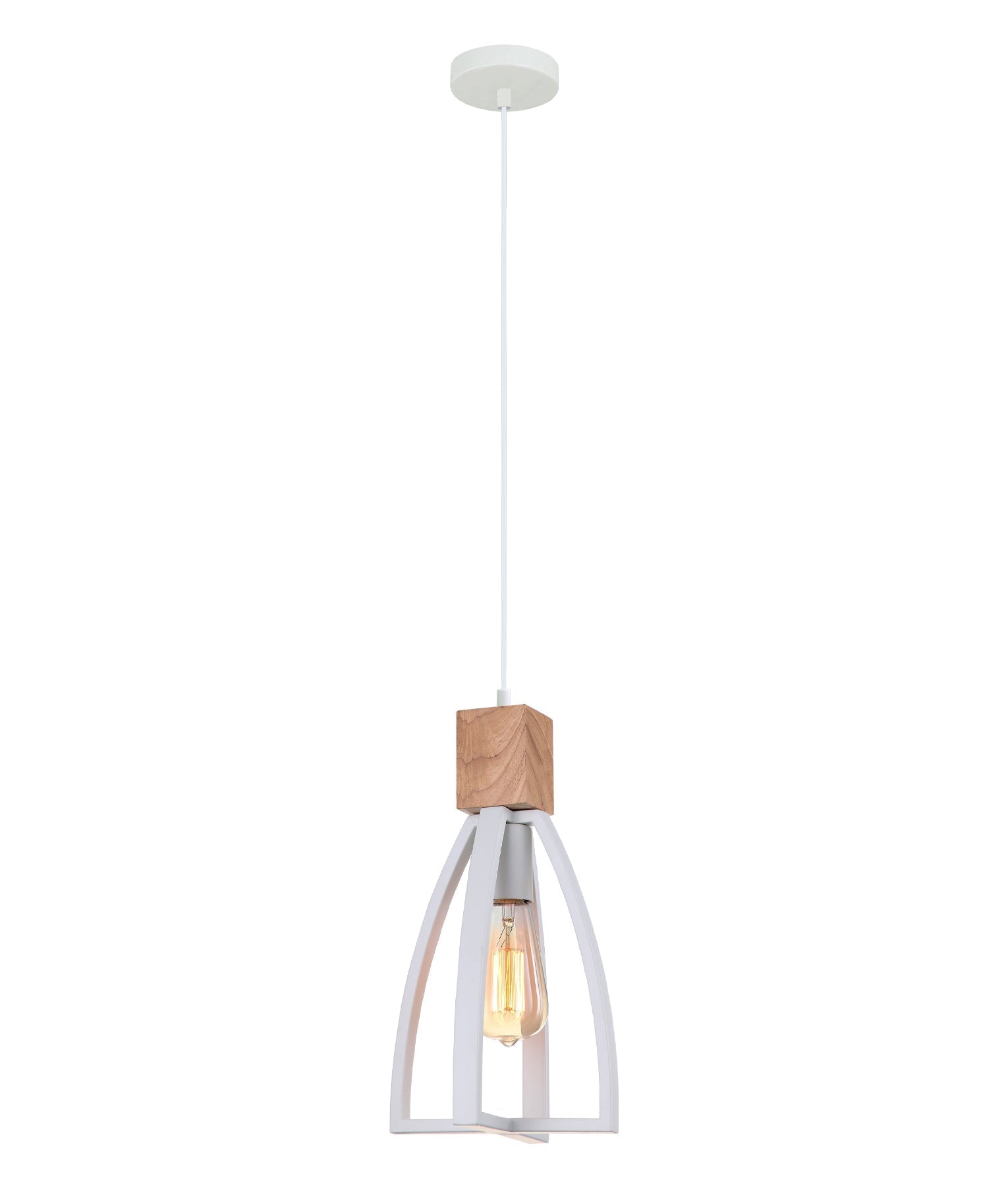 FARO Wood Convex Cone Style Interior Single Pendant Lights