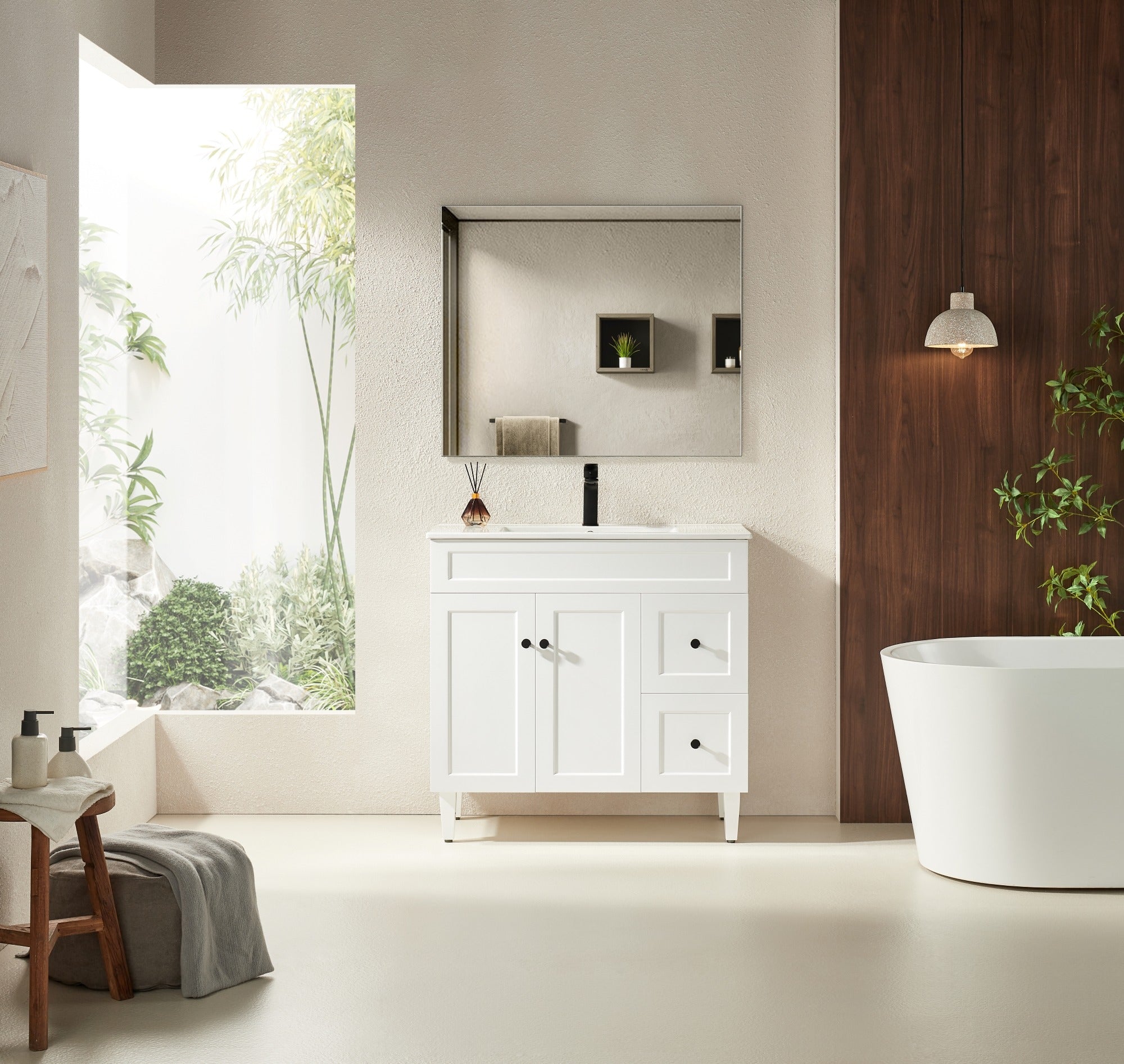 Special Offer! 900mm Harrington Freestanding PVC Vanity in Matte White