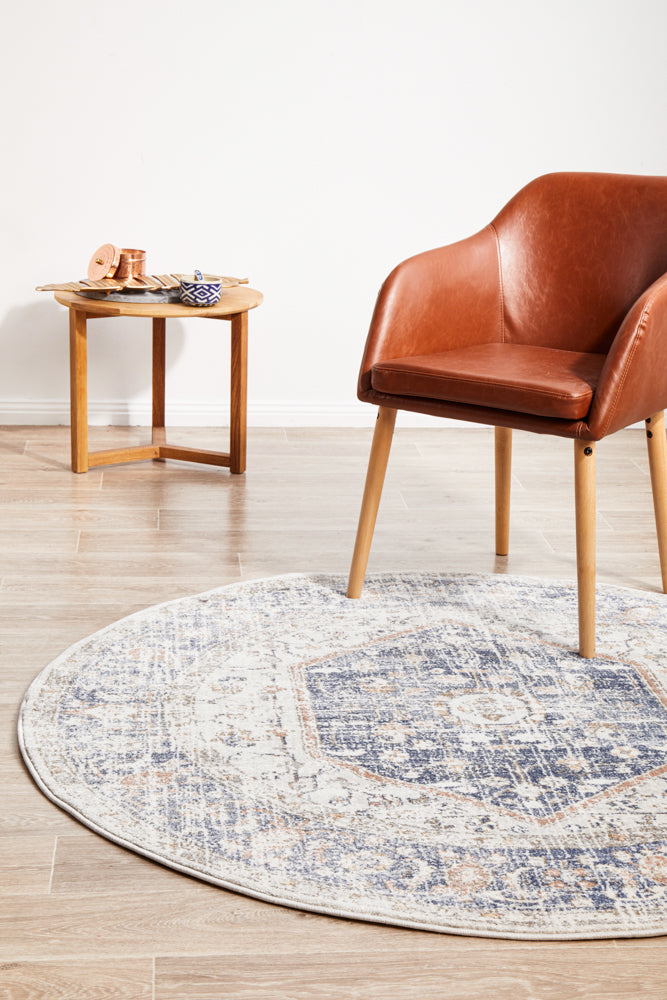 Hot Deal! Mayfair Lorissa Round Ocean Blue Rug