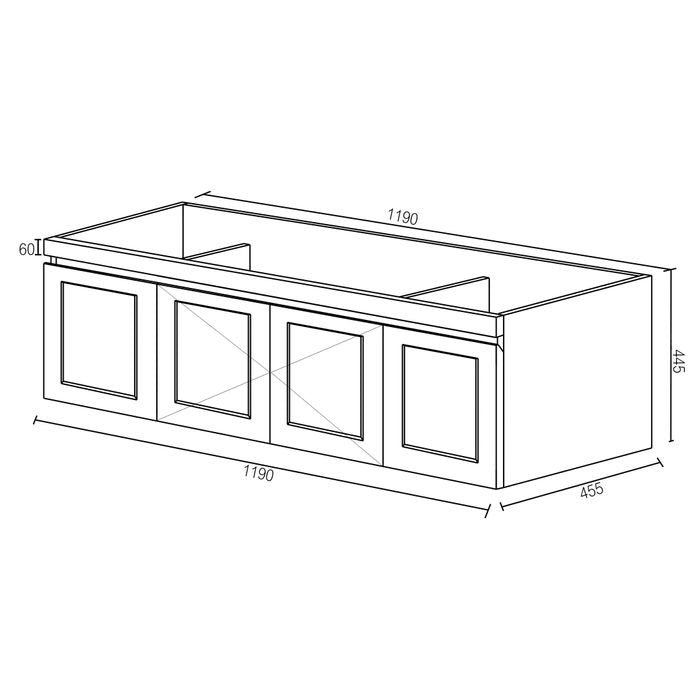 Get the Stylish Hampton Mark II 1200mm Wall - Hung Vanity in Matte White for Your Bathroom