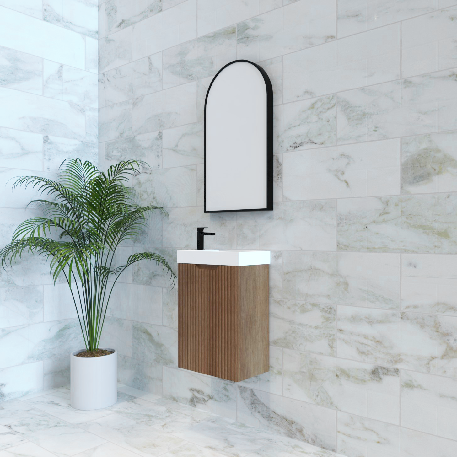 Hot Deal! ABS Vienna 450mm Solid Timber Mini Wall Hung Vanity