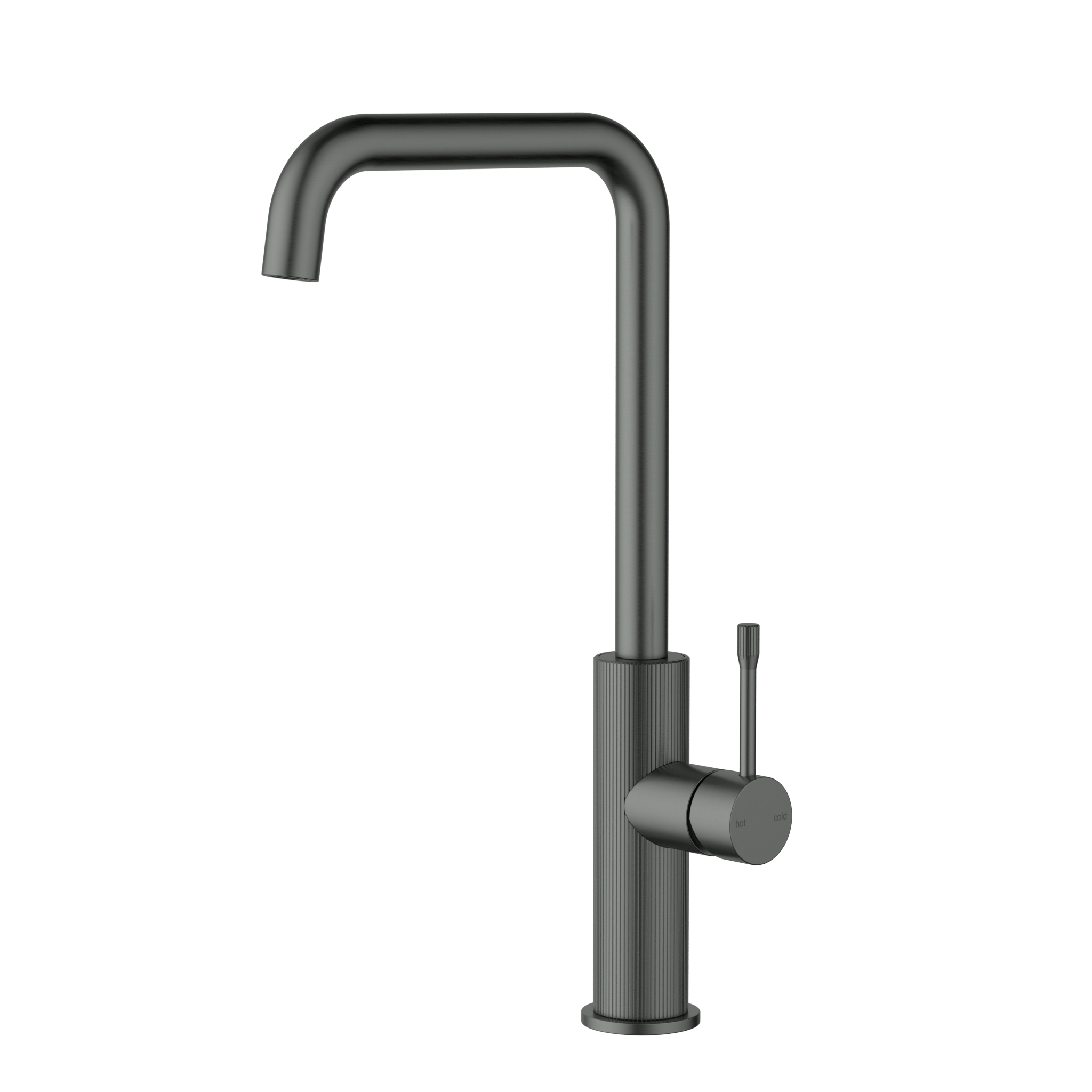 Matte Gun Metal Square Neck Linie Sink Mixer with Stylish Design