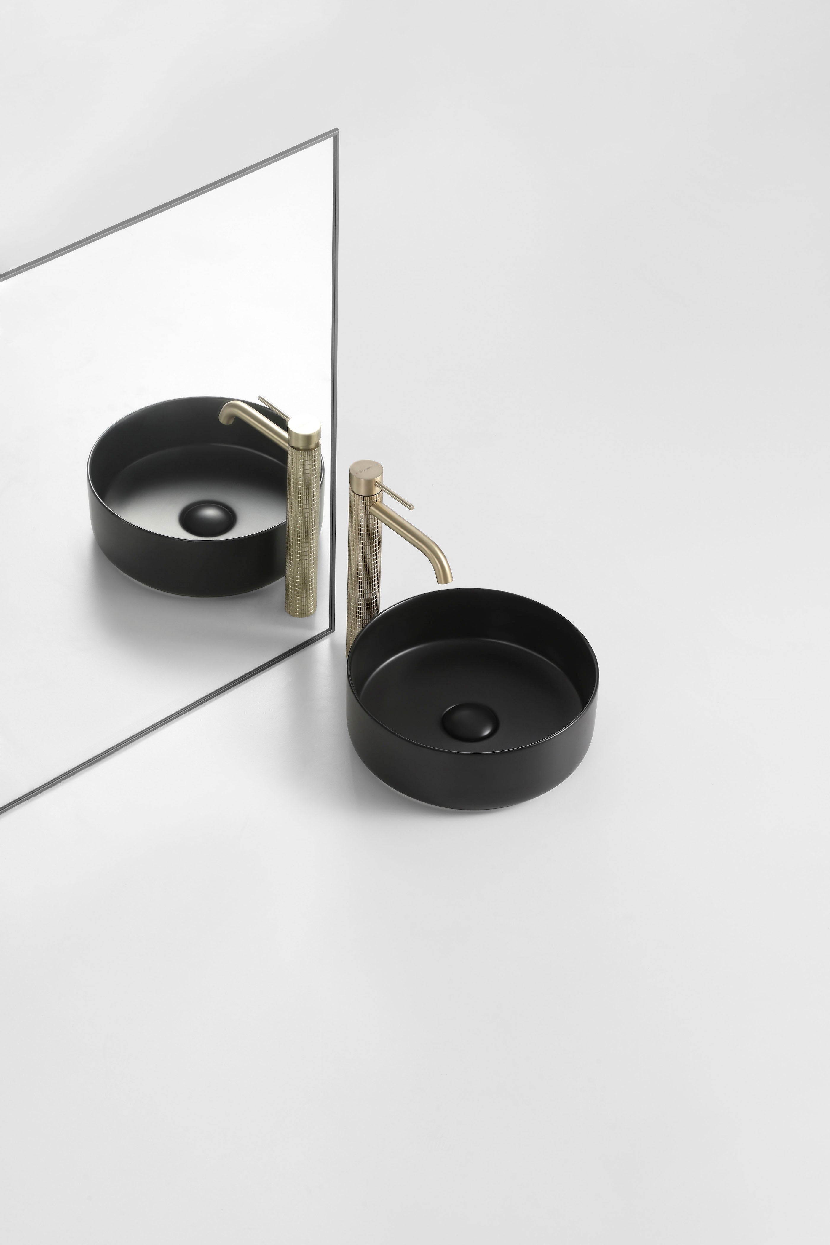 360mm Round Matt Black ABS Ceramic Above Counter Basin