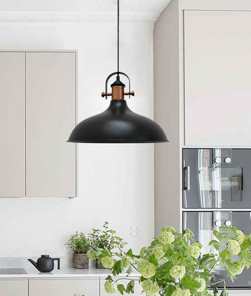 Hot Sale! Scandinavian Industrial Copper-Plated Dome-Shaped Interior Single Pendant Lights