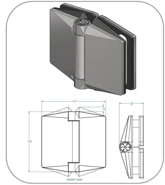 Hot Sale! Hydraulic Glass-to-Glass Hinge