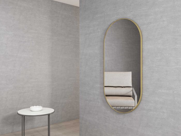 Exclusive Brushed Gold Oval Framed Mirror - Available in 1200mm and 900mm Sizes