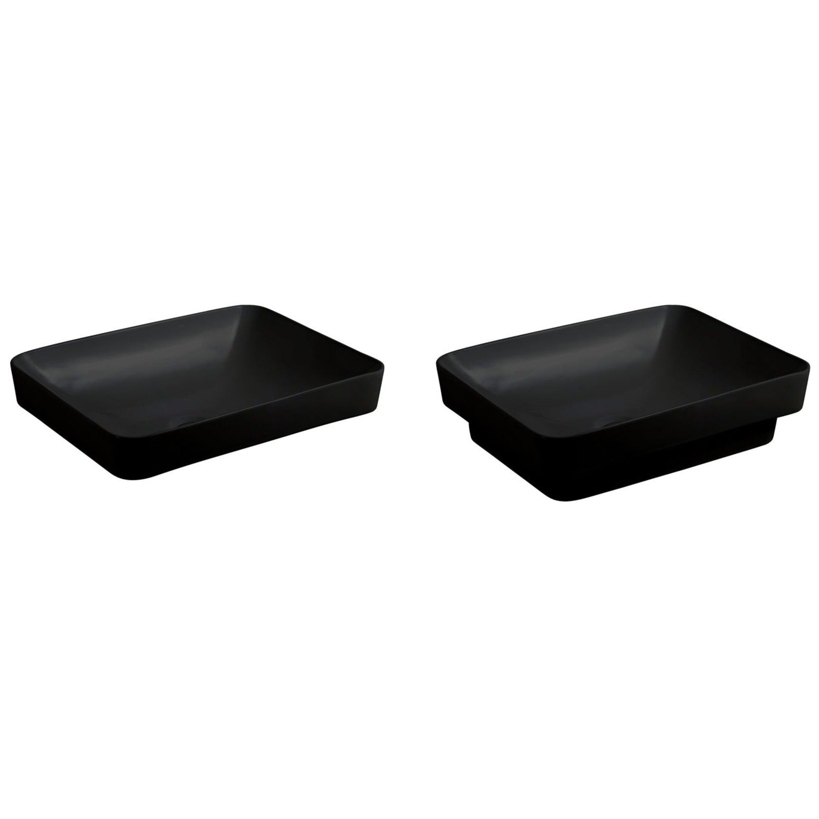 Logan Rectangle Soft Matt Black Ceramic Basin (500x370x140mm)