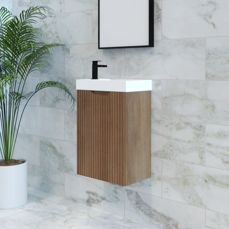 Hot Deal! ABS Vienna 450mm Solid Timber Mini Wall Hung Vanity
