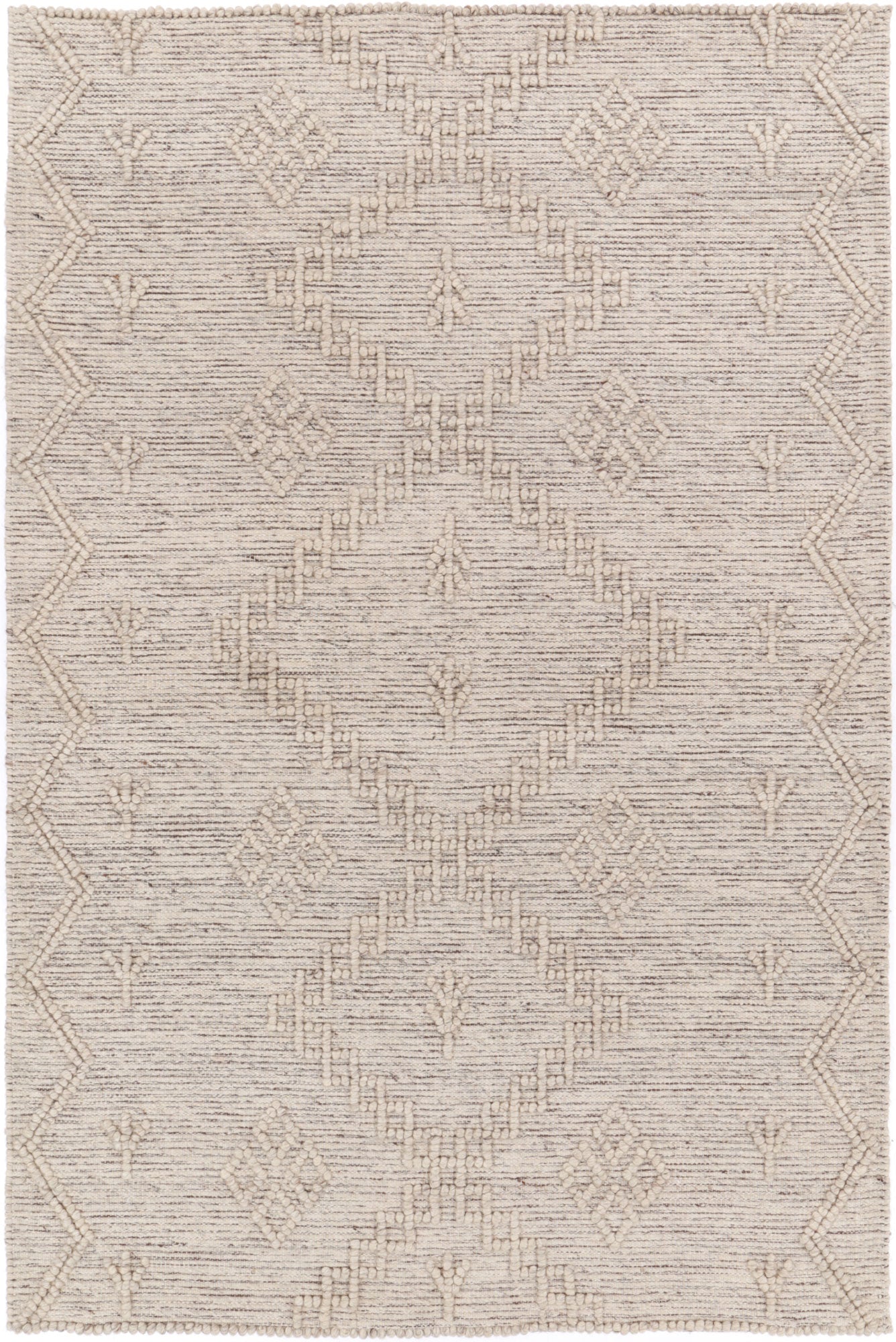 Hot Deal! Anjuna Ash-colored Wool Blend Aztec Rug without Tassel for Your Home