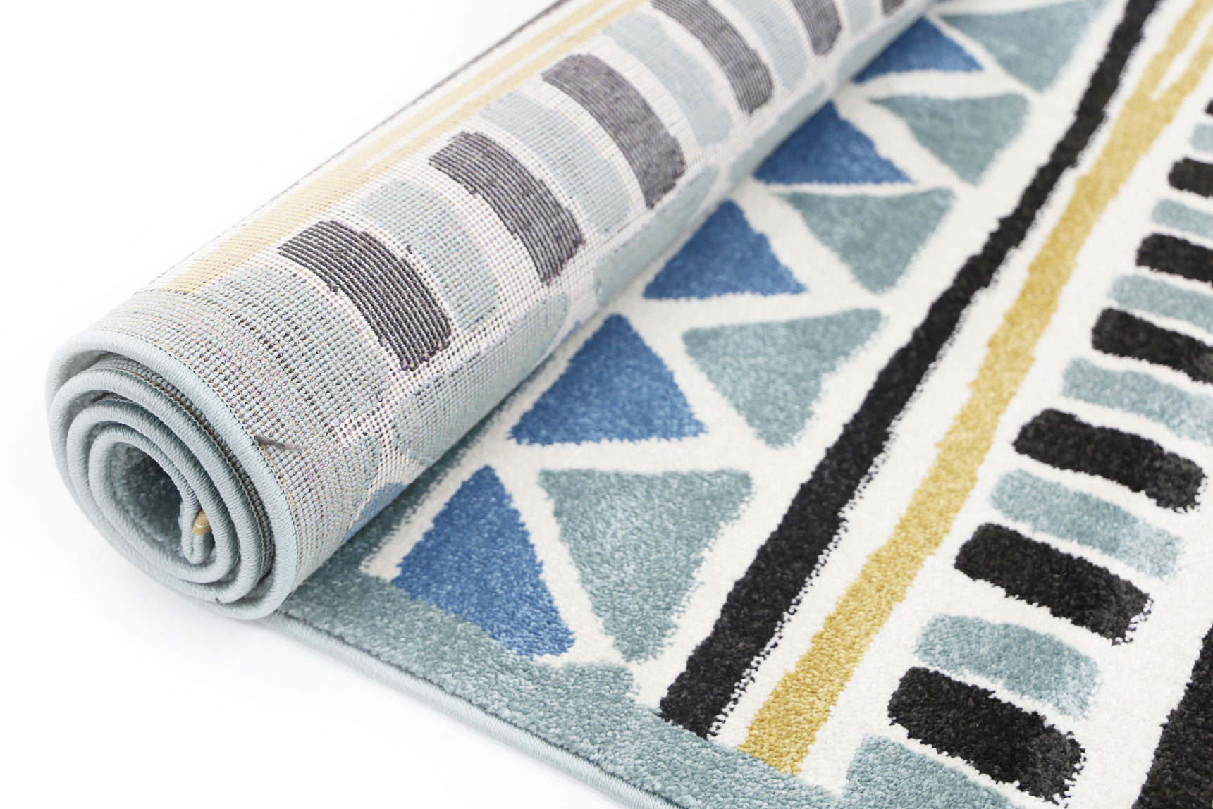 Hot! Piccolo Tribal Kids Rug in Blue and Yellow