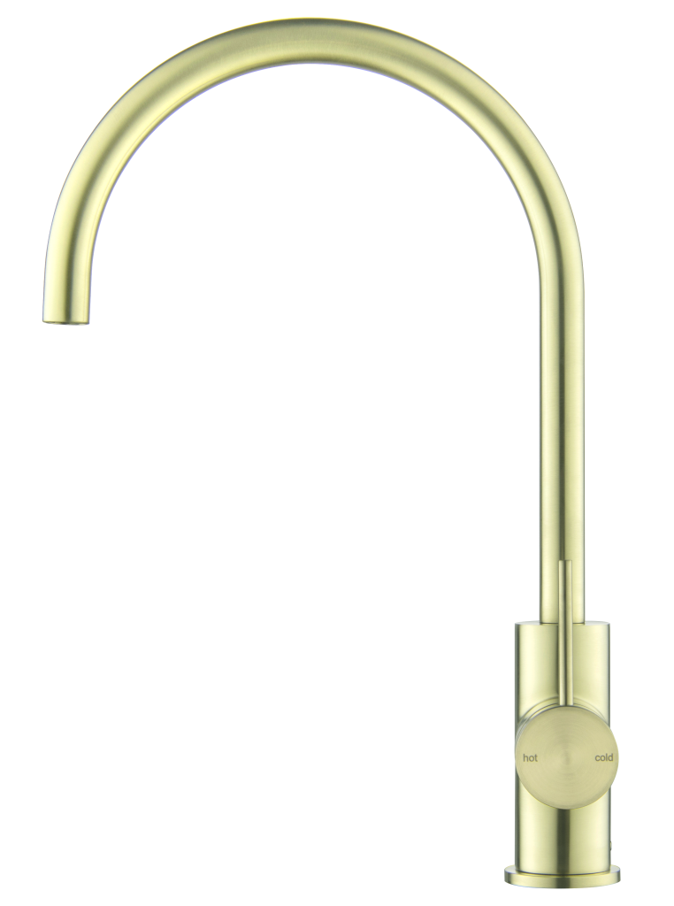 Hot Deal! Brushed Gold Mica Gooseneck Sink Mixer