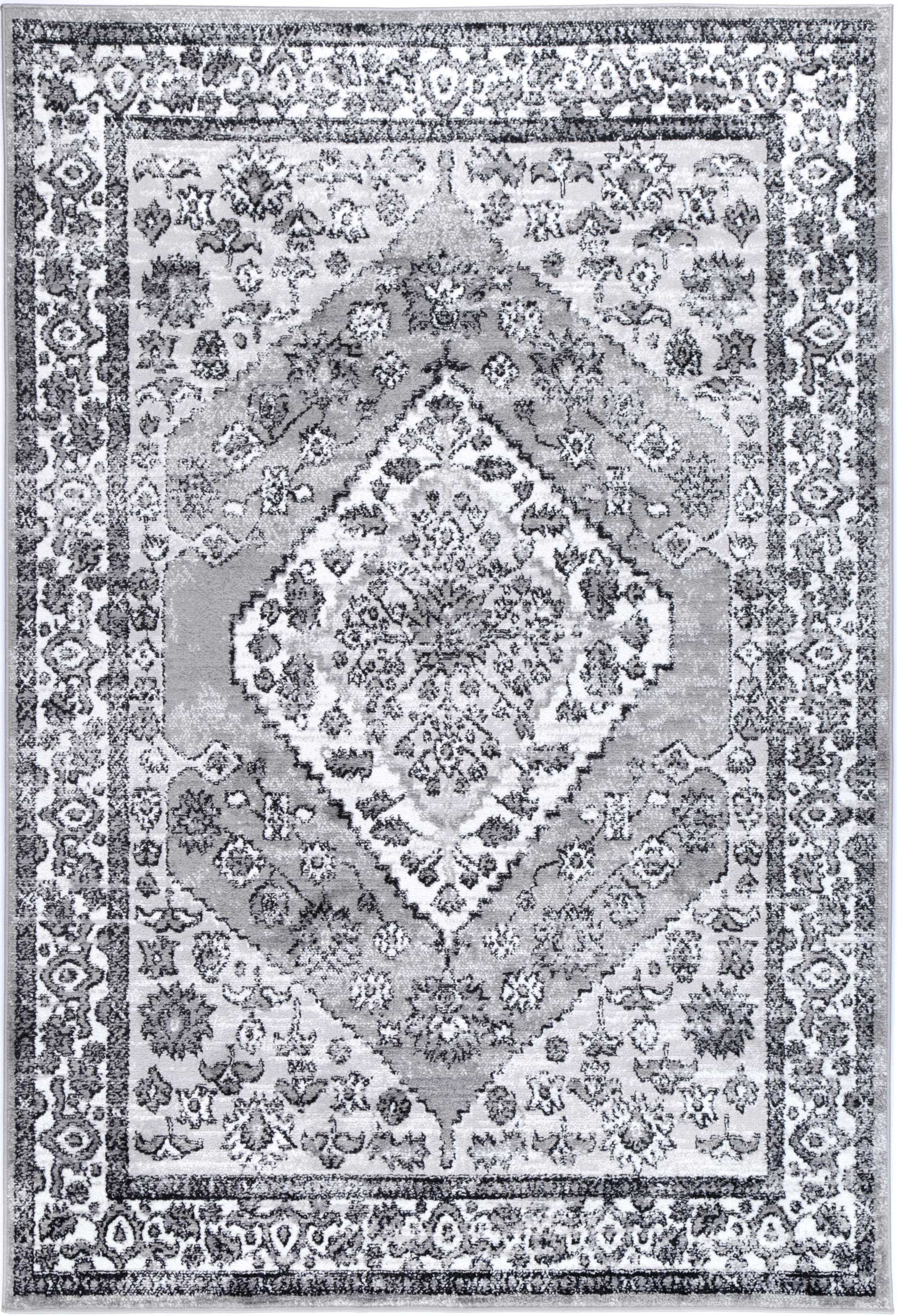 Anatolia Traditional Rug in Stylish Grey and Black Tones