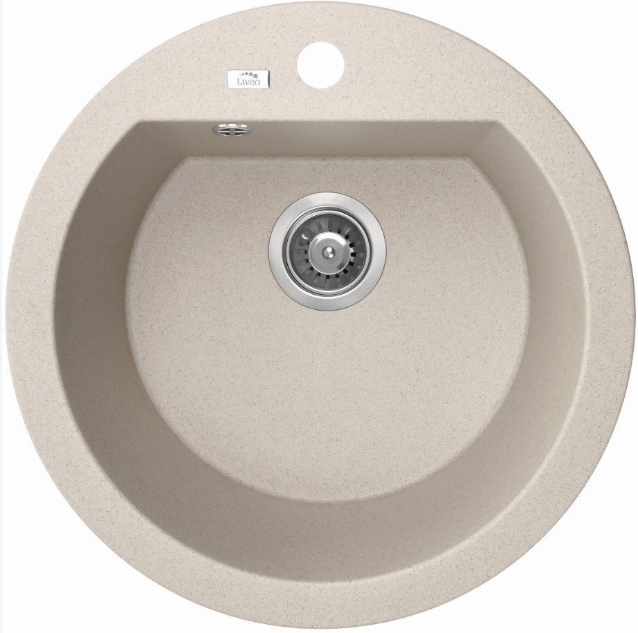 Hot Sale! Laveo Ø510x205mm Beige Single Bowl Granite Stone Sink