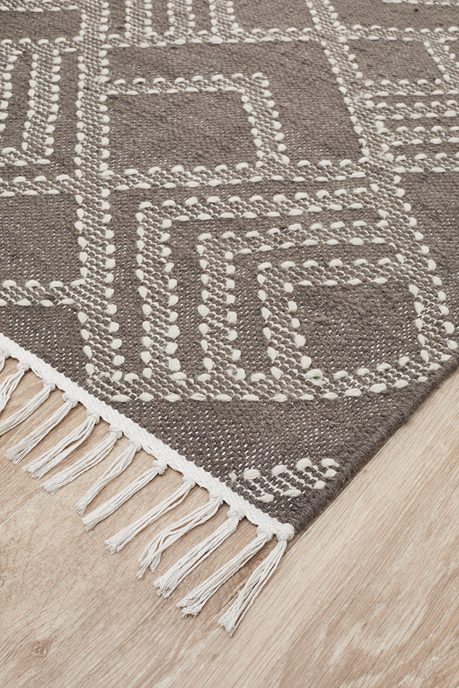Miller Grey Symphony Rhythm Hand - Loomed Wool Rug
