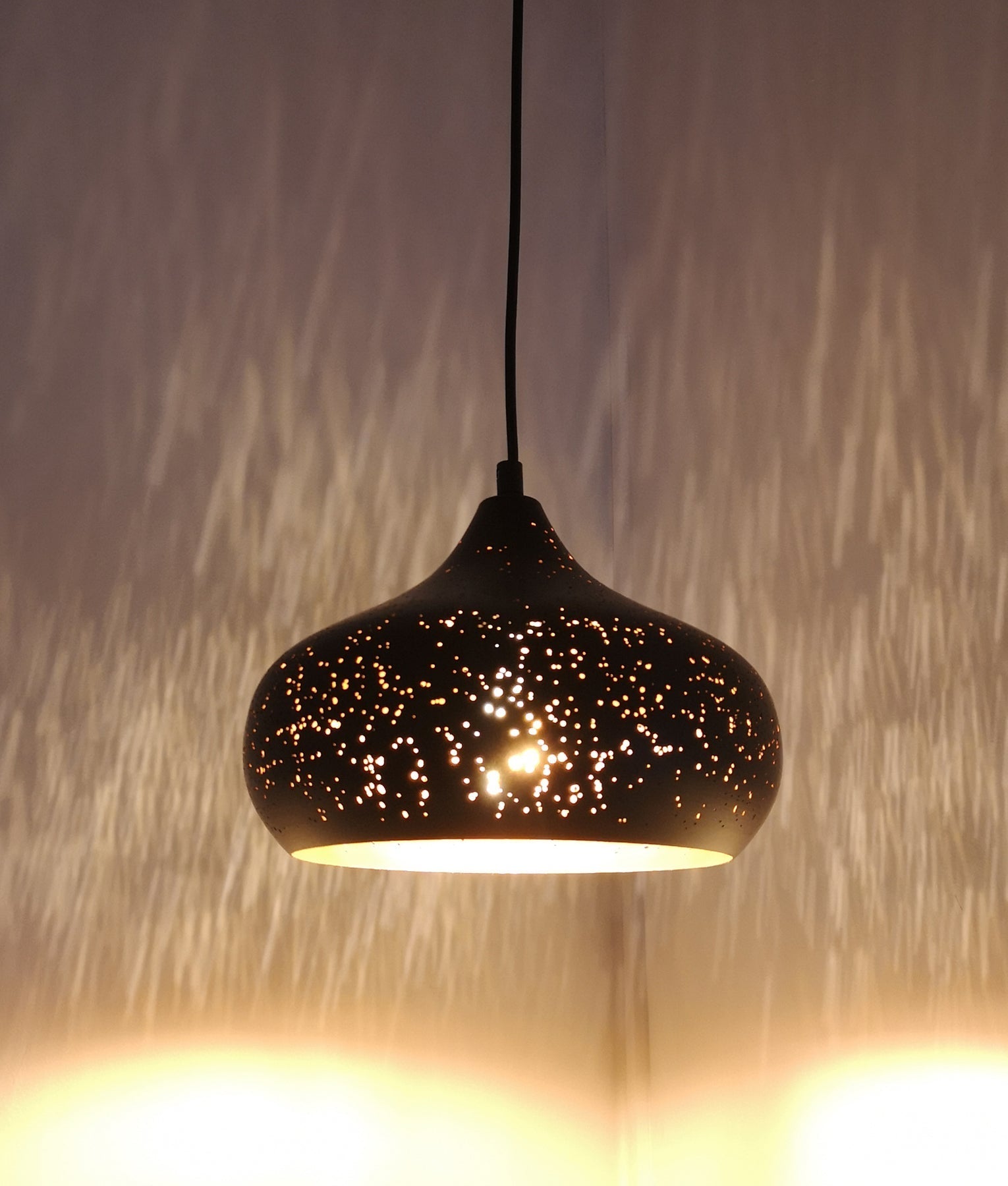 Bohemian-Style Interior Black Champagne Glass Shape Single Pendant Light
