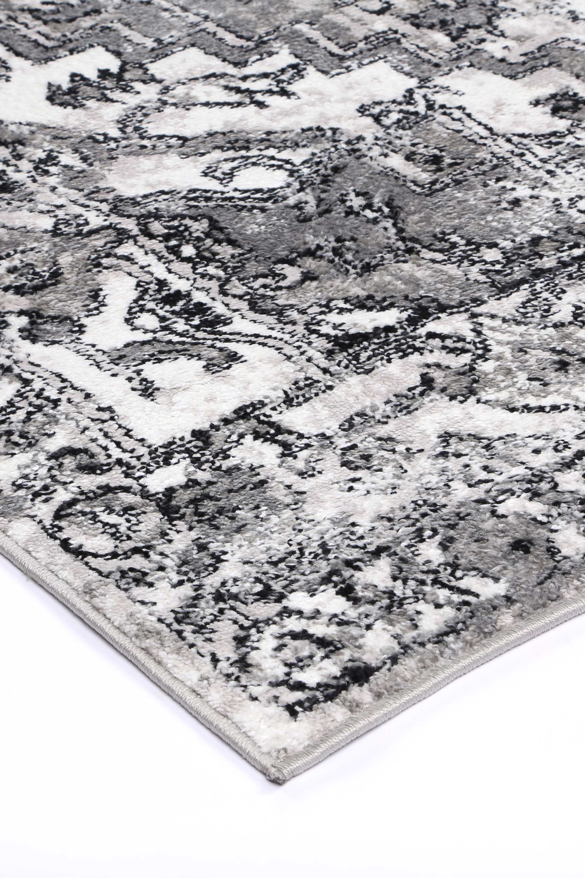Anatolia Traditional Rug in Stylish Black and Grey - Ideal for High Traffic Areas