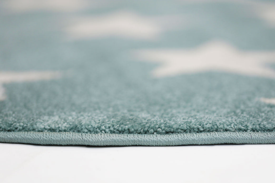 Hot Sale! Piccolo Aqua White Stars Rugs for Kids - Ideal for Both Boys and Girls