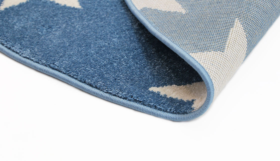 Piccolo Blue & White Stars Kids Rug - Ideal for Imaginative Play