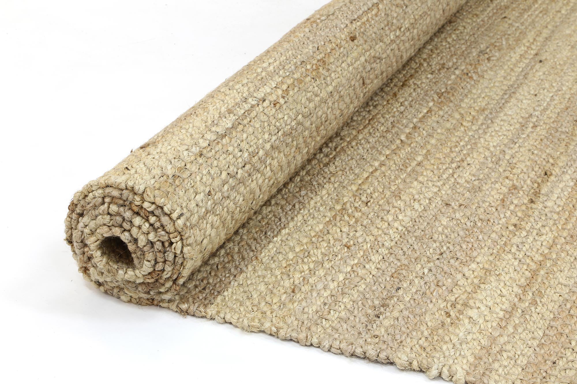 Malmo Beige Stripe Jute Rug - Eco-Friendly & Hand-Knotted