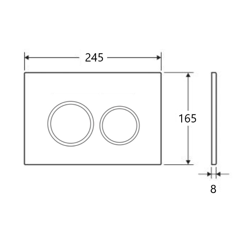 Mercio R&T Premium Round Flush Plate - Brushed Nickel for Modern Bathrooms