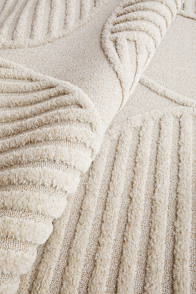Beige Art Deco Inspired Lotus Leo Modern Sophisticated Rug