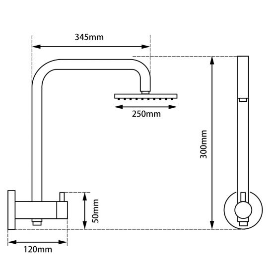 Hot Sale! AQU 10 Matte Black Round Shower Station with Top Water Inlet and Handheld Spray