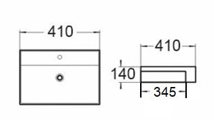 Hot Sale! POSEIDON Rectangle Semi - Recessed Ceramic Basin (410 x 410 x 140mm)