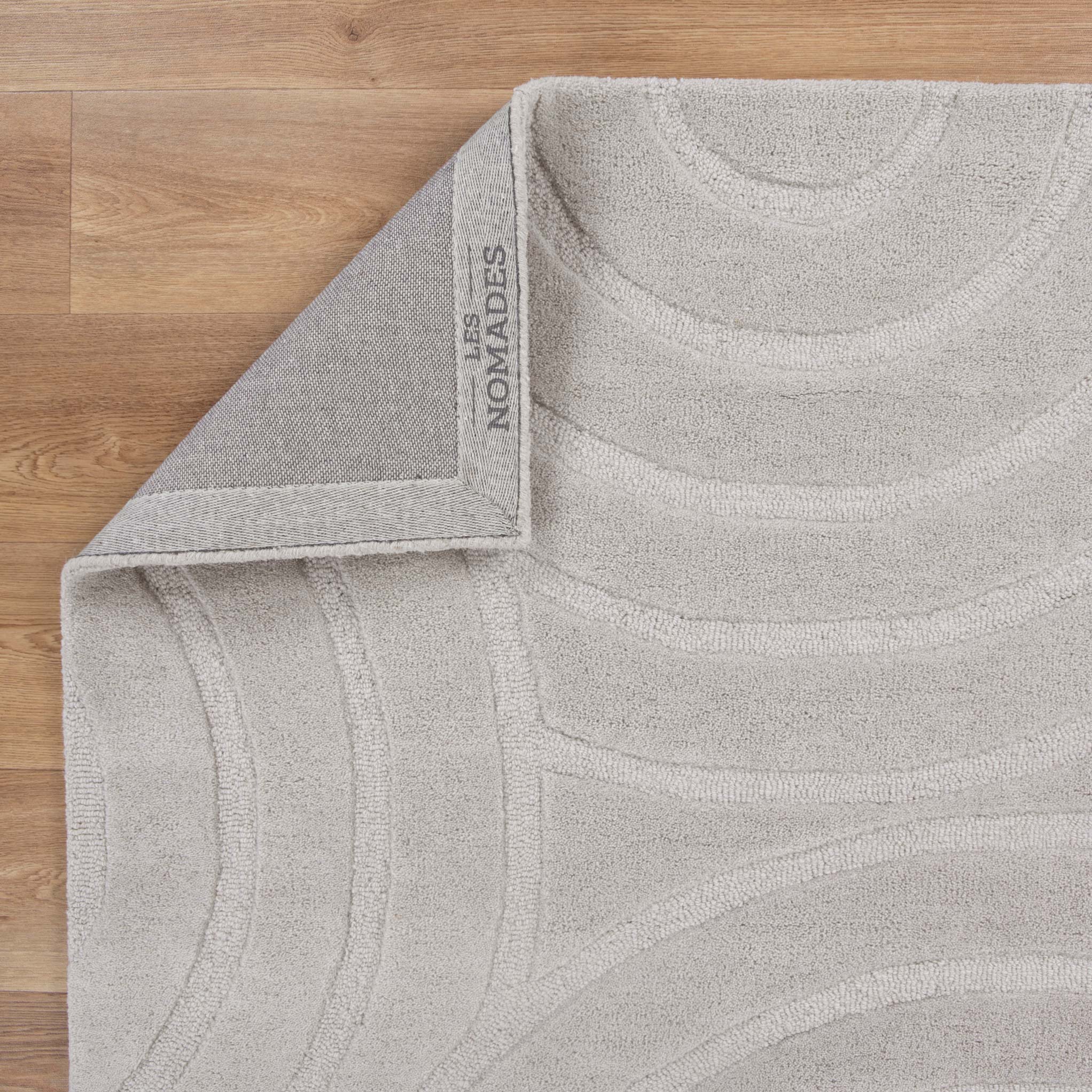 Light Grey Ellipse Hand - Tufted 100% Wool Rug by Les Nomades