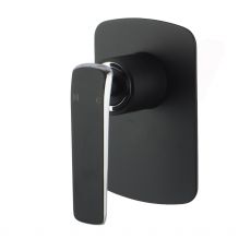 Esperia Stylish Matte Black and Chrome Wall - Mounted Shower Bath Mixer