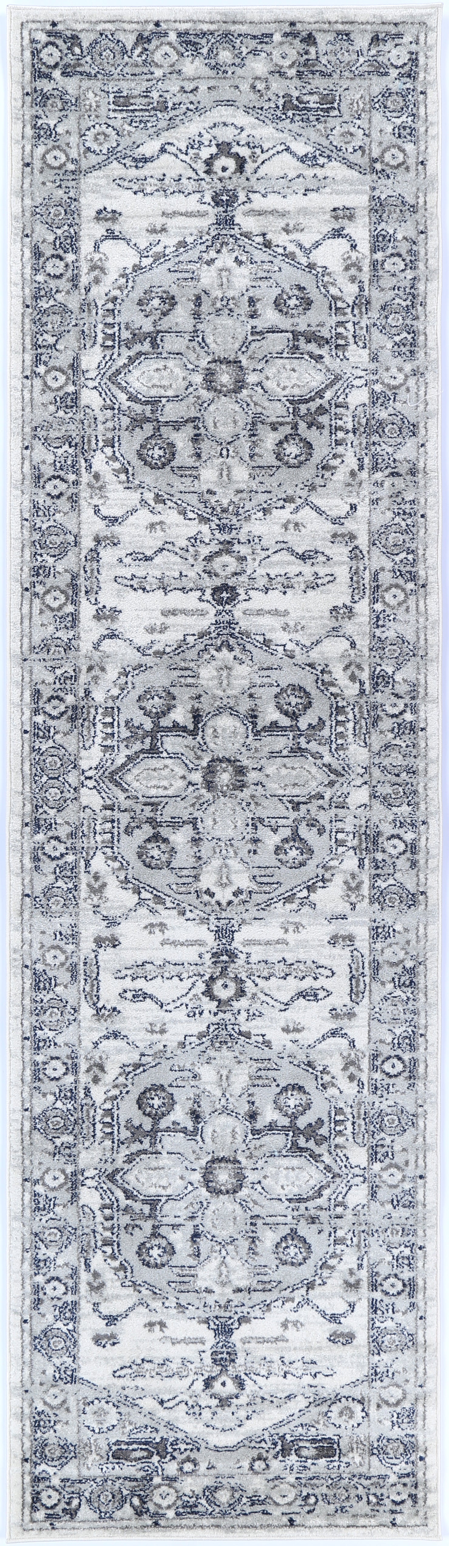 Stylish Grey and White Polypropylene Area Rug from Ligures Collection - Perfect for Any Room